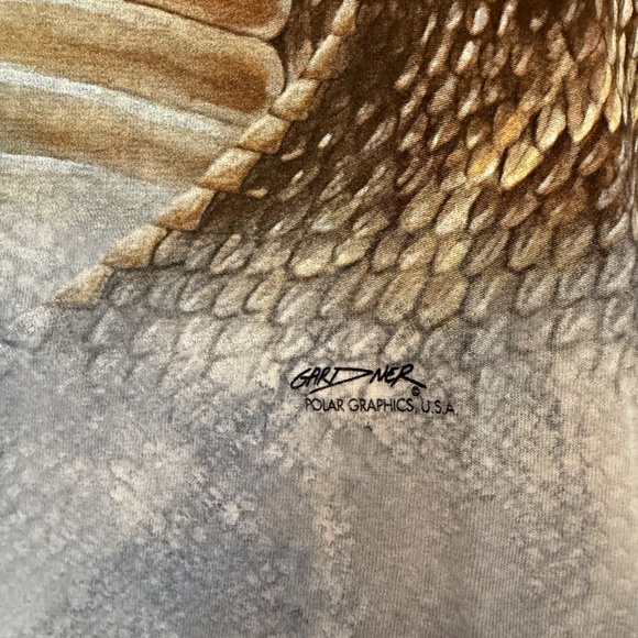 New Vintage Rattlesnake Snake AOP Graphic T-Shirt 2000s Y2K NOS All Over Print - Picture 2 of 7